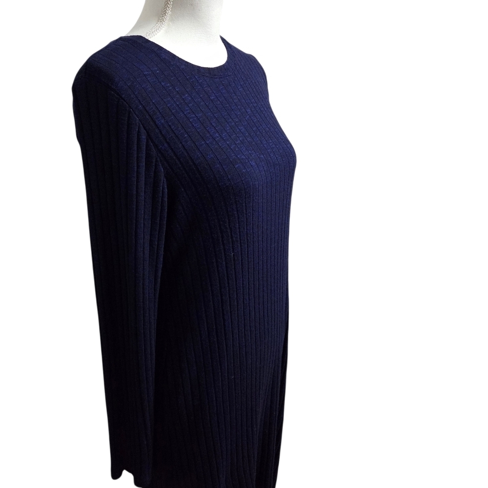 Michael Stars Dress Ivy Ribbed Crewneck Midi Dress Moziac Blue Medium - Picture 5 of 10